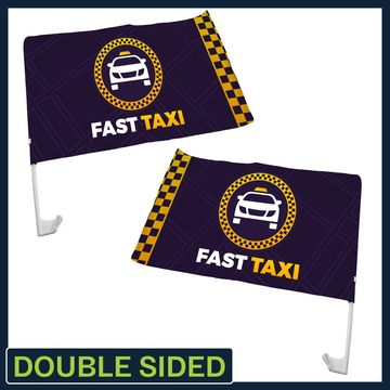 12"x18" Double Sided Economic Car Flag w/ 17.7" Pole